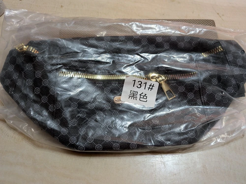黑色經典花紋腰包/胸包 商品圖片