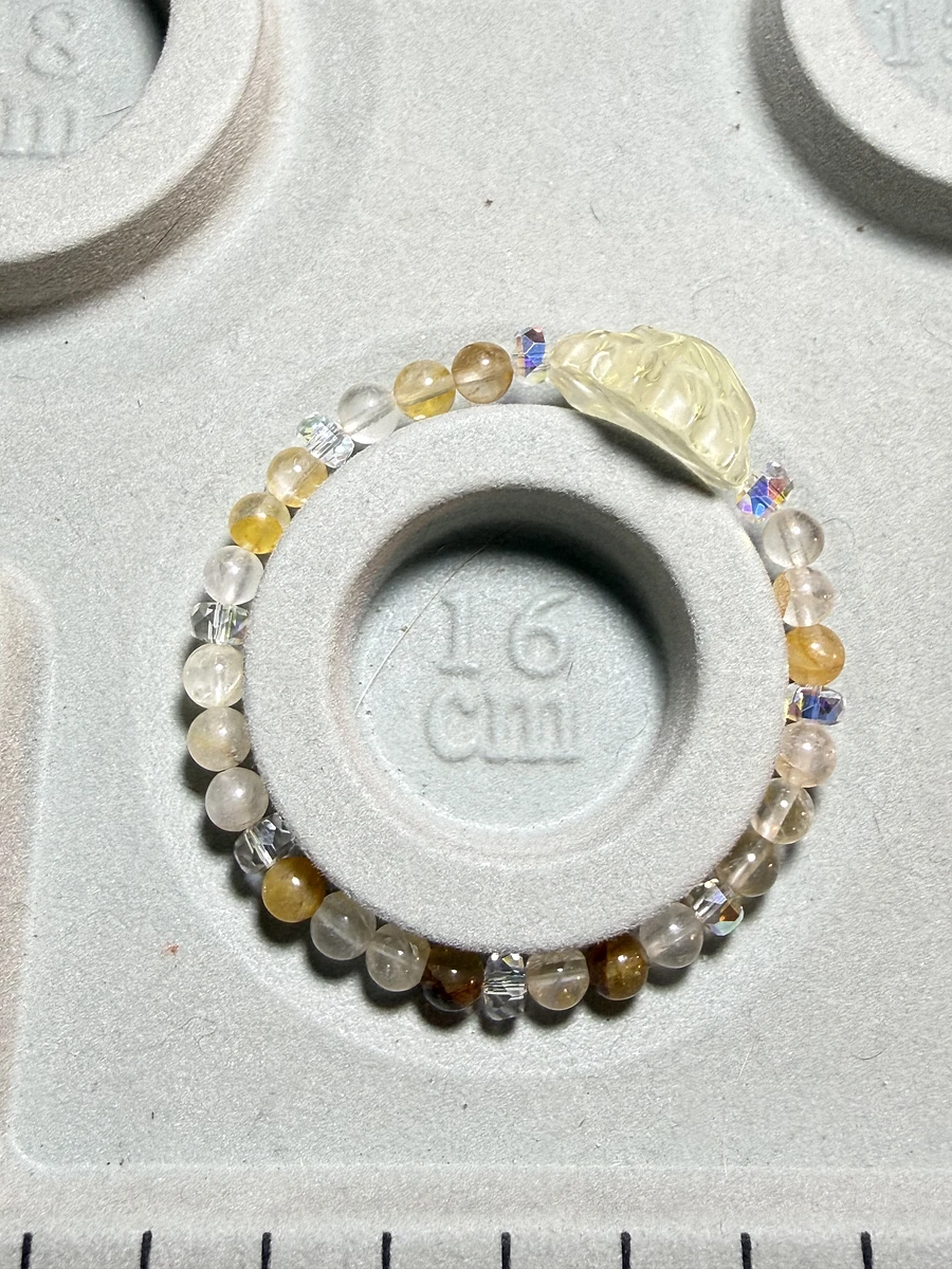 黃膠花黃水晶九尾狐手串 圖片 4