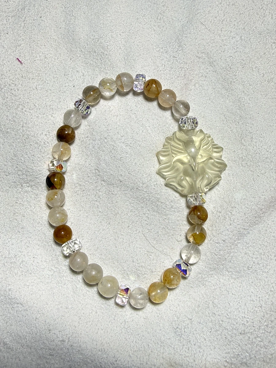 黃膠花黃水晶九尾狐手串 圖片 3