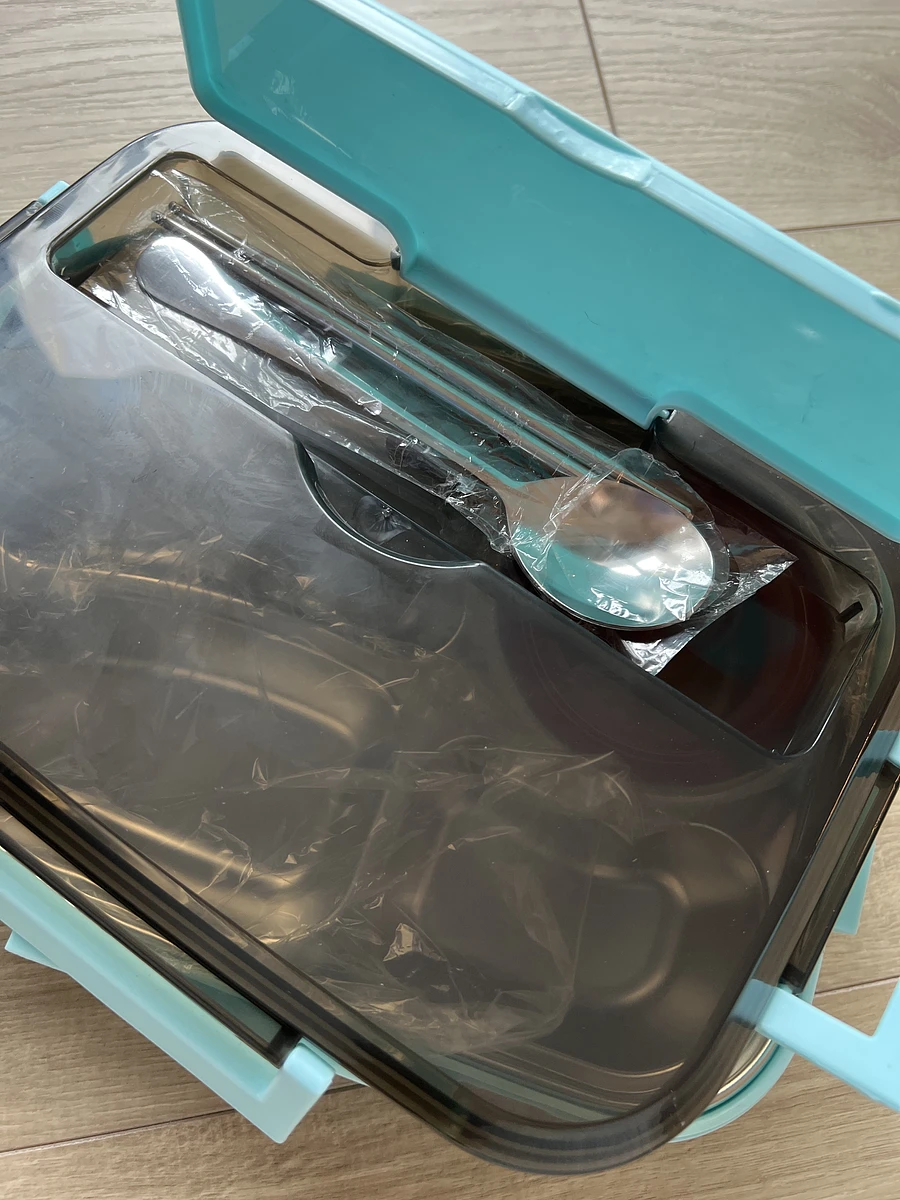 不鏽鋼分隔餐盒（附餐具） 圖片 3