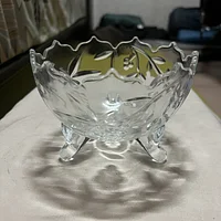 玻璃花雕三腳糖果罐飾品收納罐