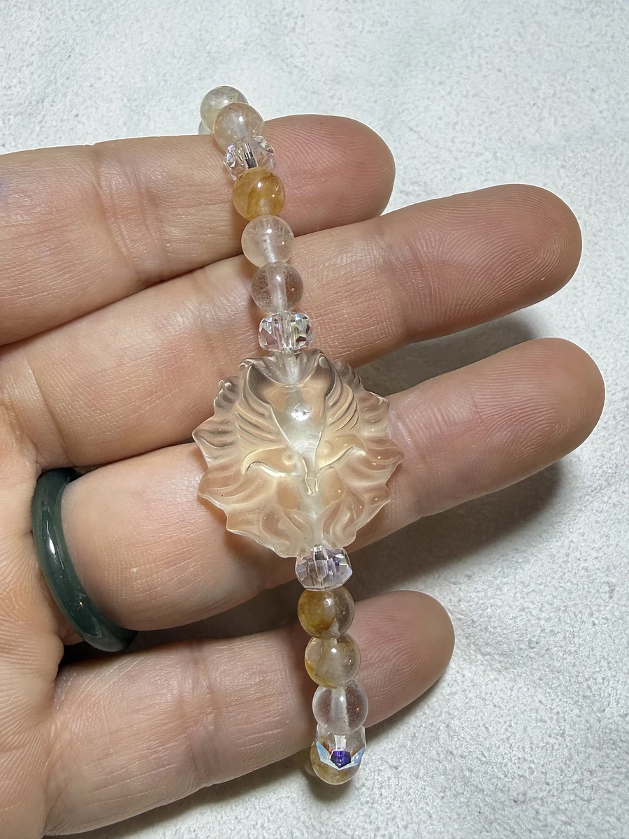 黃膠花黃水晶九尾狐手串 圖片 2
