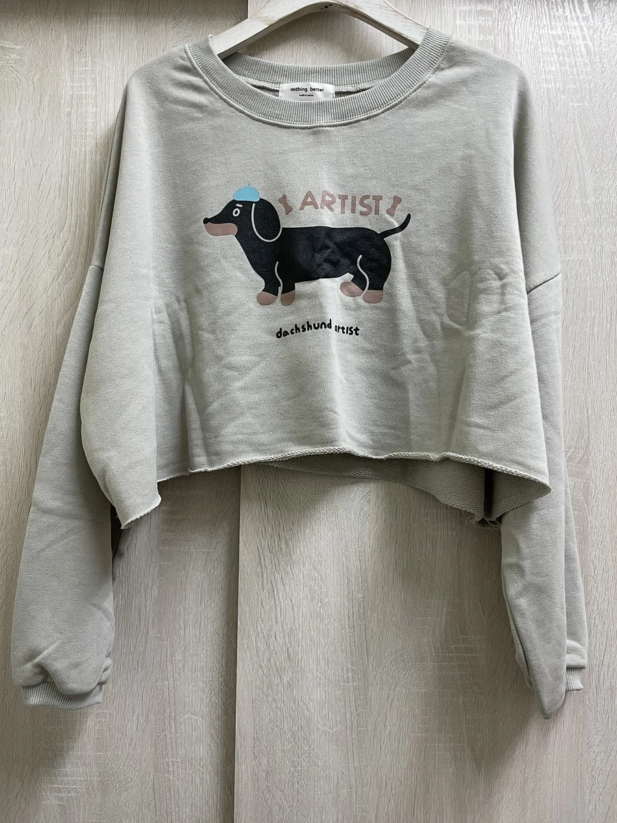 全新｜韓國臘腸狗短板落肩長T｜ 商品圖片