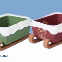 DINOTAENG 冬日頌歌 福賞 綠色雪橇收納盒 呆萌町