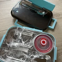 不鏽鋼分隔餐盒（附餐具）