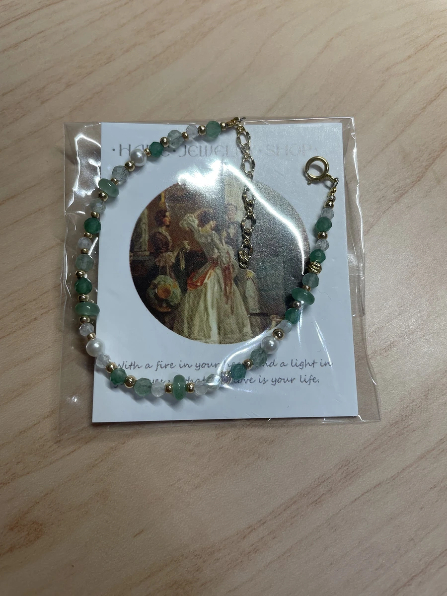 綠瑪瑙 串珠 手鍊 14K包金 商品圖片