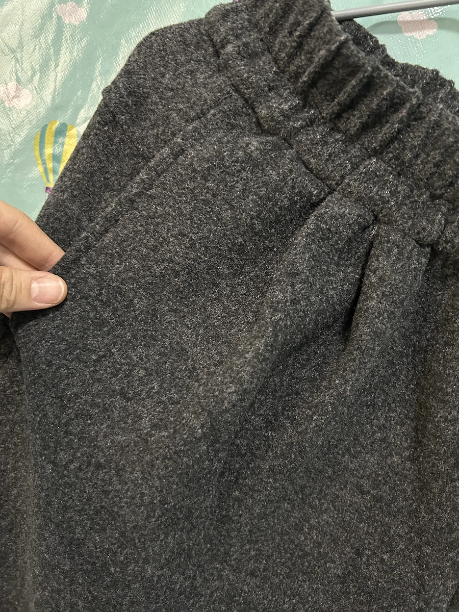 全新黑色厚磅寬褲CL 圖片 2