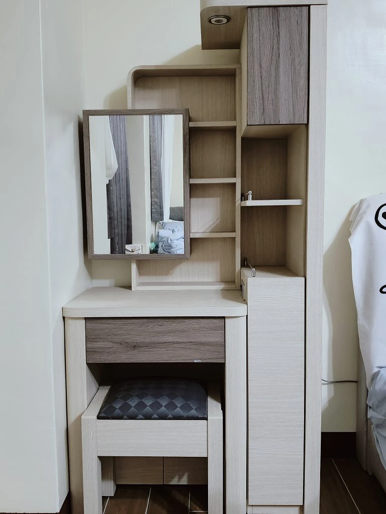 化妝桌含抽拉全身鏡化妝椅 圖片 3