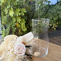 ⁠【極美優雅】質感透明玻璃花瓶/微腰身花器（高17cm / 瓶口8cm）⁠