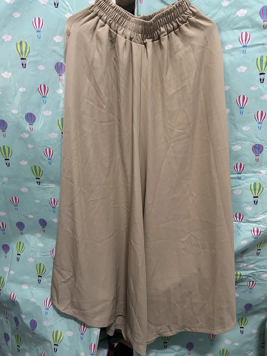 卡其雪紡寬褲 商品圖片