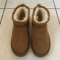 DONGCHICHI 咖啡色短筒雪靴 23cm （🉑賣貨便）