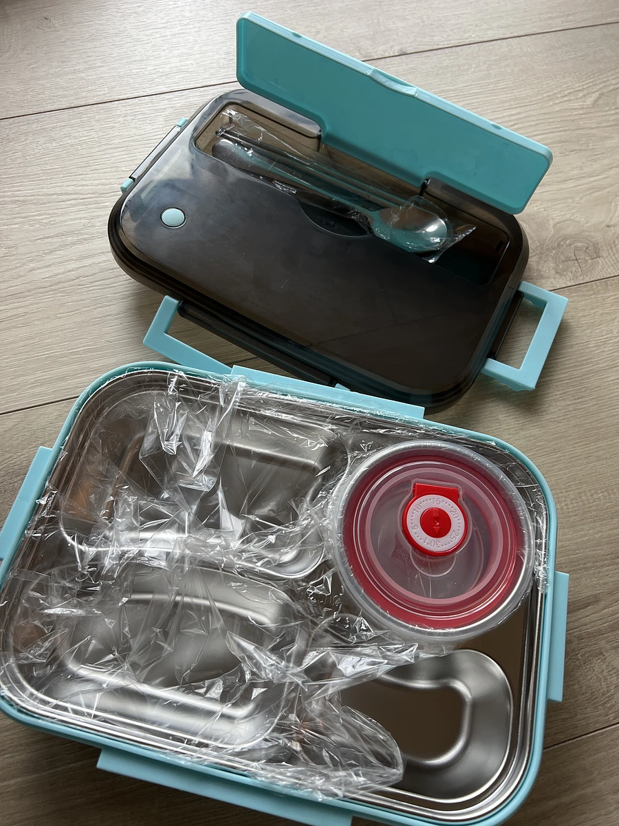 不鏽鋼分隔餐盒（附餐具） 商品圖片