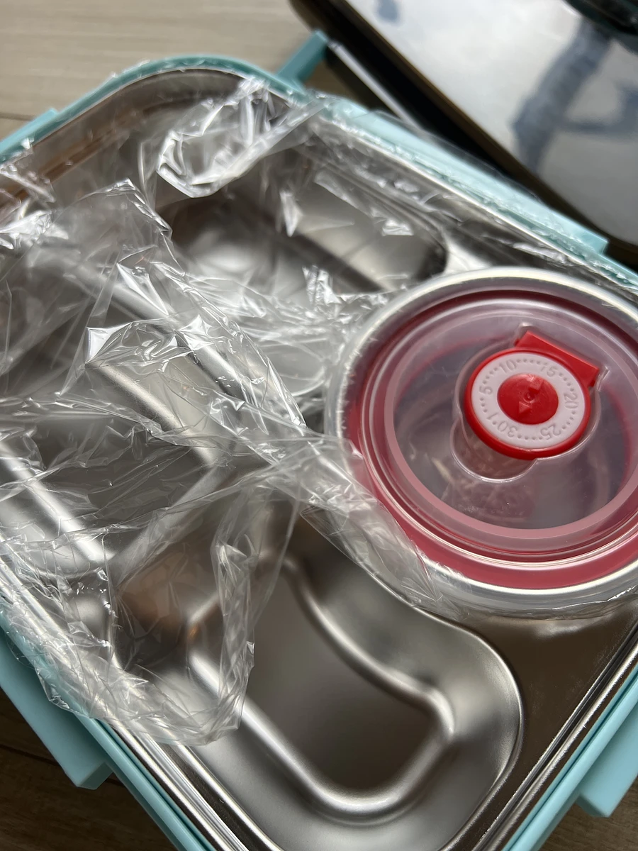 不鏽鋼分隔餐盒（附餐具） 圖片 2