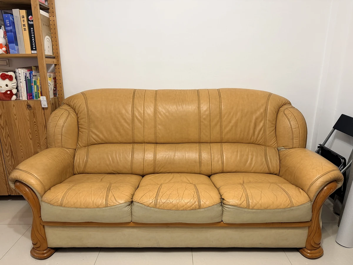 三人座復古沙發 圖片 2