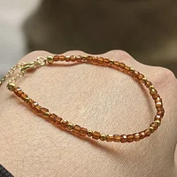 橙石榴方切手鍊