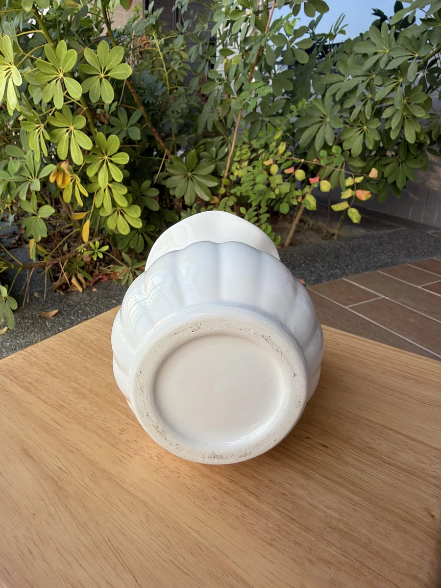⁠【法式復古】白色陶瓷花瓶/荷葉邊南瓜造型花器（附實拍/質感百搭）⁠（高14 圖片 4